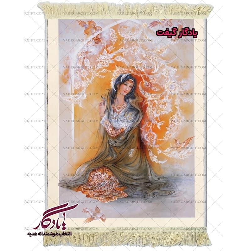تابلو فرش ماشینی طرح مینیاتور مشق عشق کد mi58