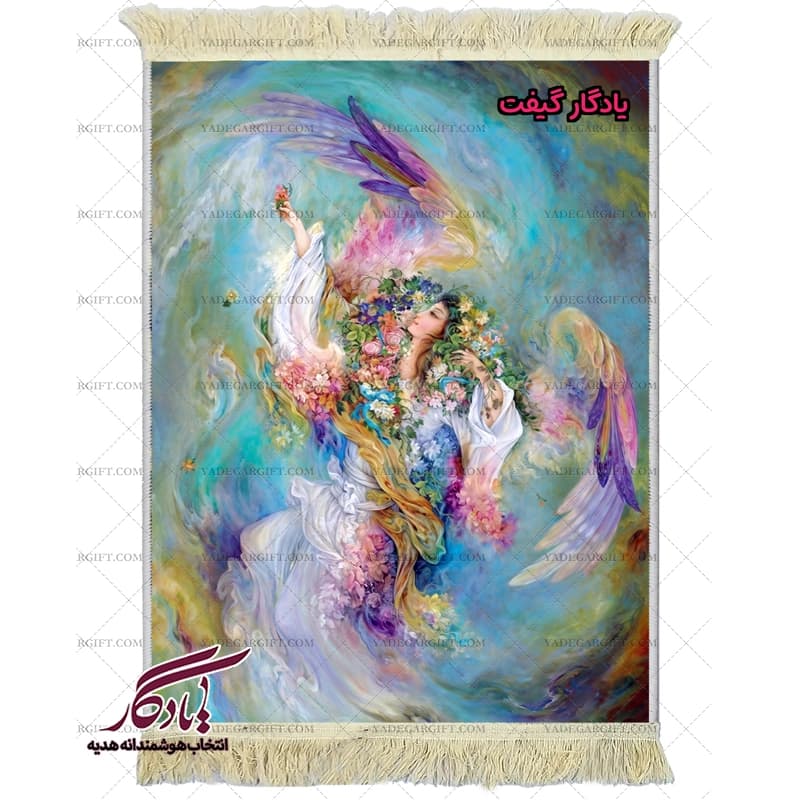 تابلو فرش ماشینی طرح مینیاتور فرشته شادی کد mi43
