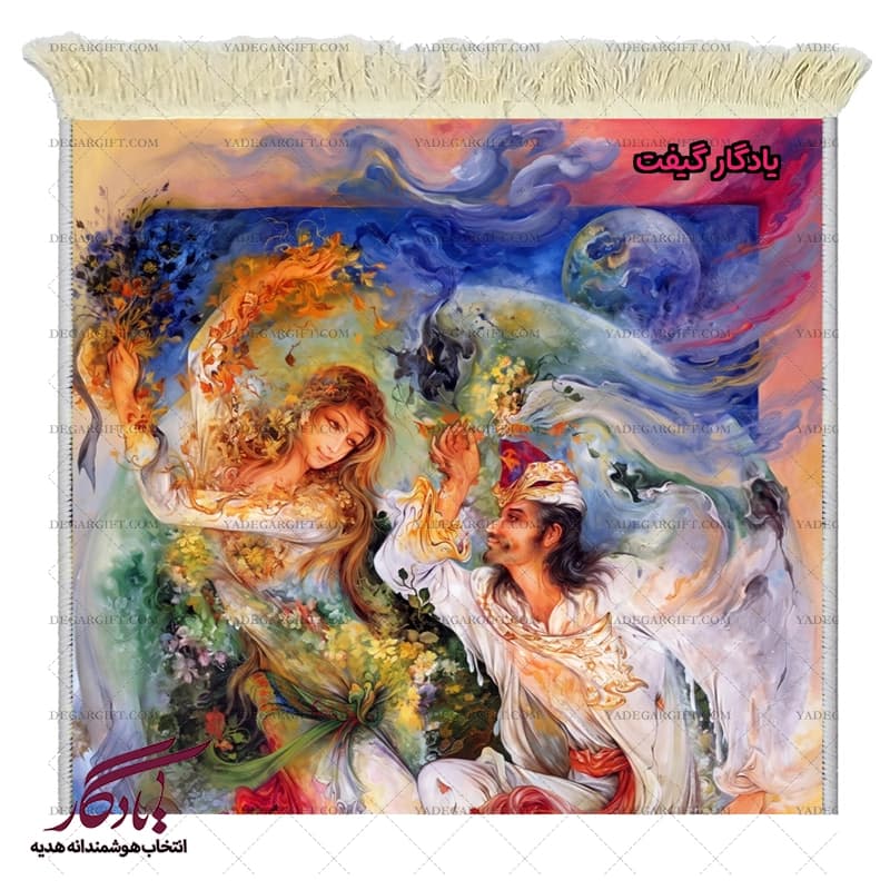 تابلو فرش ماشینی طرح مینیاتور لذت رقص کد mi42 — تصویر ۲