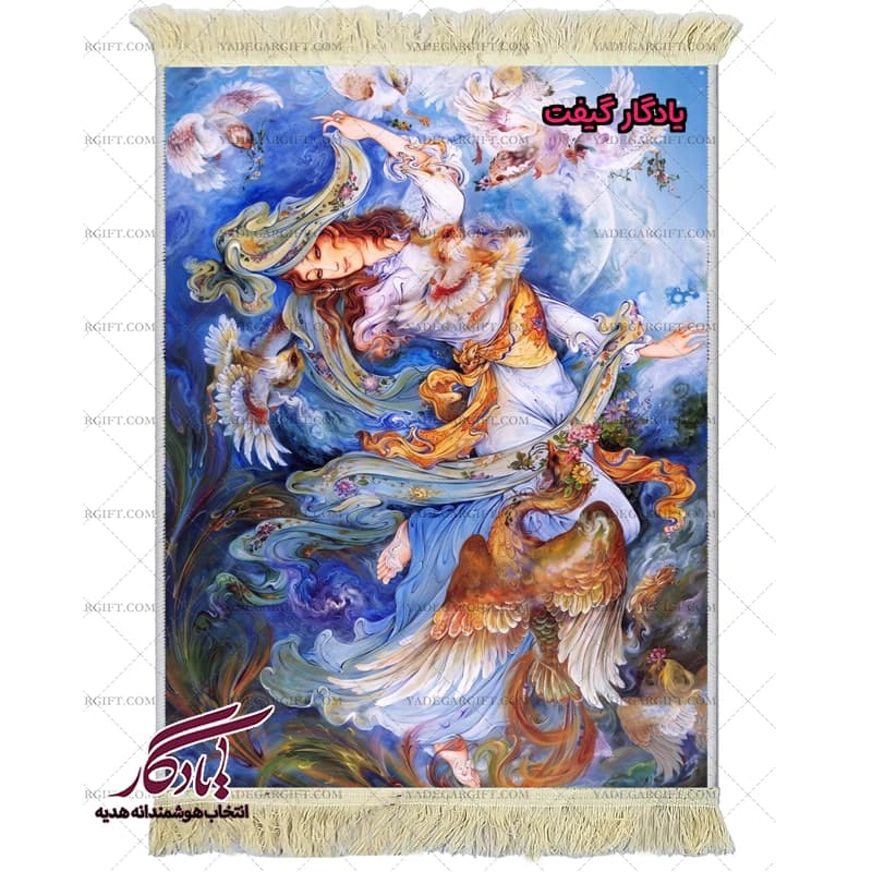 تابلو فرش ماشینی طرح مینیاتور الهه آسمان کد mi32