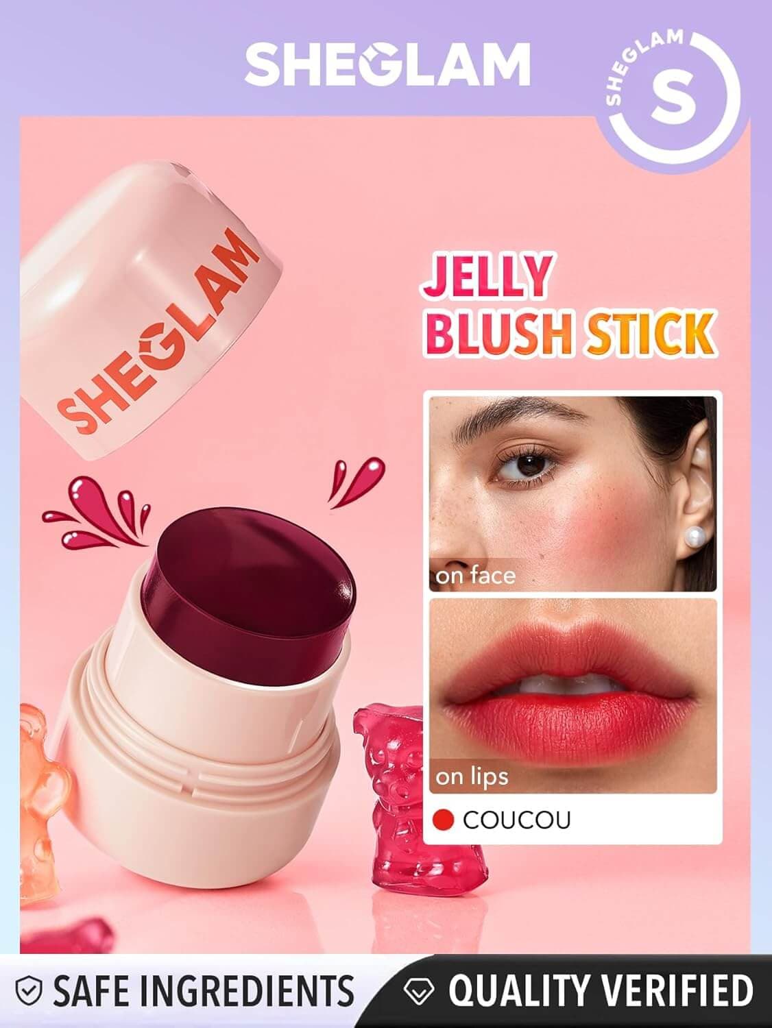 تینت ژله ای لب و گونه شیگلم رنگ Coucou حجم ۱۰ گرم — تصویر ۳