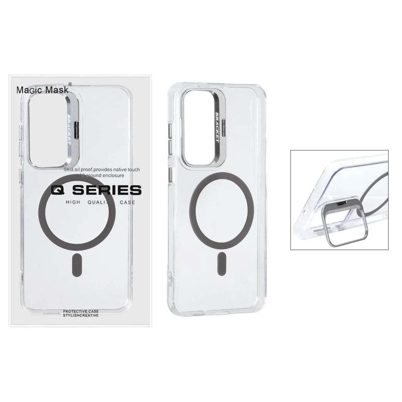 قاب اورجینال Q Series Bracket کریستالی Magsafe لنز استندشو Samsung Galaxy S25 FE
