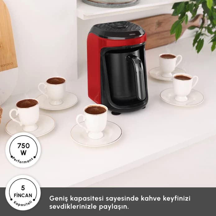 قهوه ساز چهار کاره کاراجا Hatır Hups Quartz قرمز گیلاسی — تصویر ۳