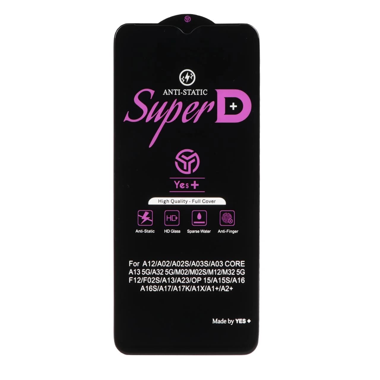 محافظ صفحه نمایش شیشه ای Super D Anti Static Yes Plus مدل Samsung Galaxy A12 / A02 / A02S / A03 / A03S / A03 Core / A04 / A04S / A04E / A13 / A23 / A32 5G / M02 / M04 / M12 / M13 / M23 / M33 /F13 / A1
