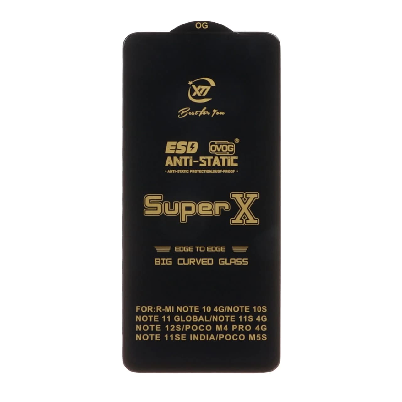 محافظ صفحه نمایش آنتی استاتیک Full Cover Super X مدل Xiaomi Redmi Note 12S / Redmi Note 11 4G / Redmi Note 11S / Redmi Note 10 4G / Redmi Note 10S / Poco M5S / Poco M4 Pro 4G