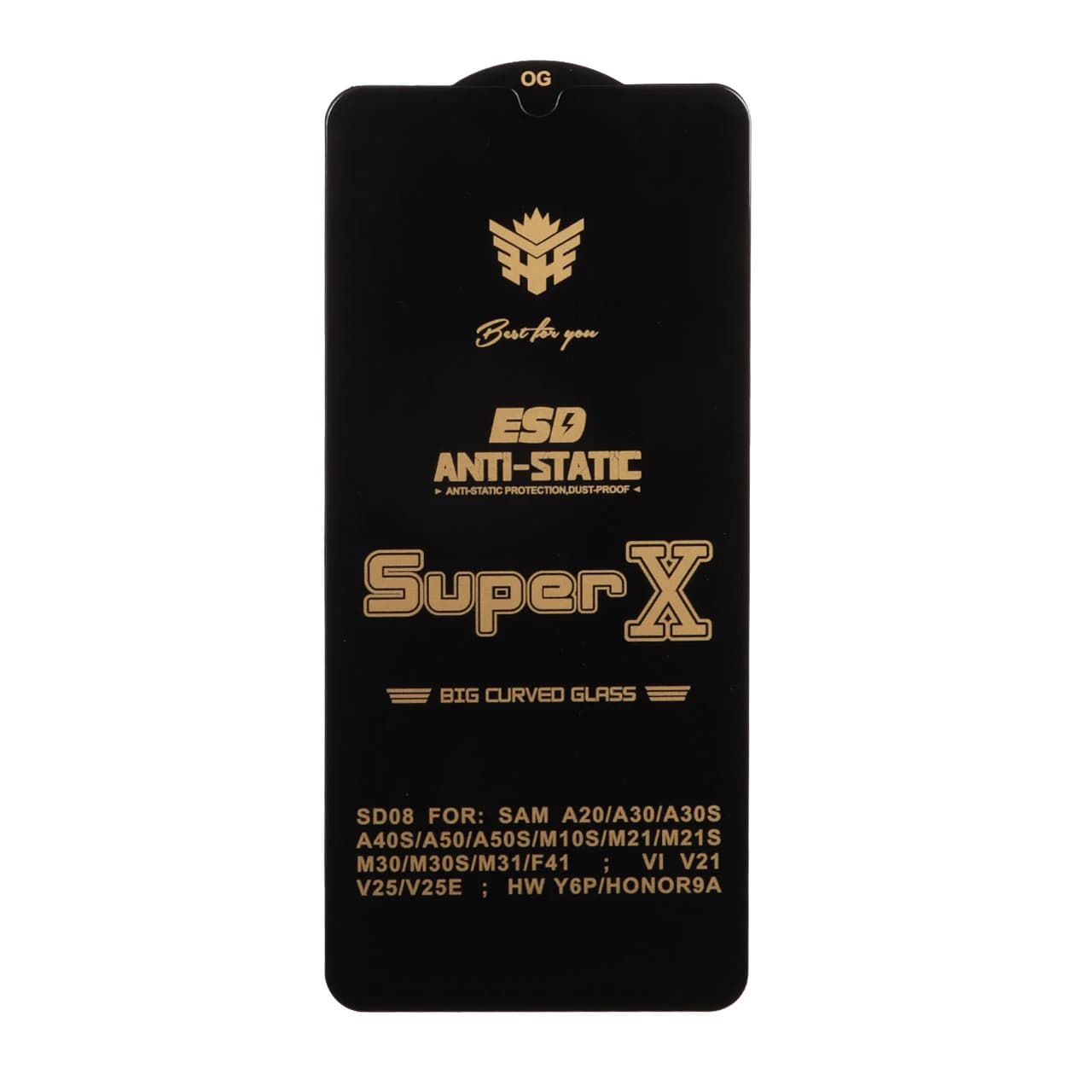 محافظ صفحه نمایش آنتی استاتیک Full Cover Super X مدل Samsung A20 / A30 / A30S / A50 / A50S / M10S / M21 / M21S / M30 / M30S / M31 / Redmi Note 7 / Note 7 pro / Note 7s / Honor 9a / Y6p — تصویر ۲