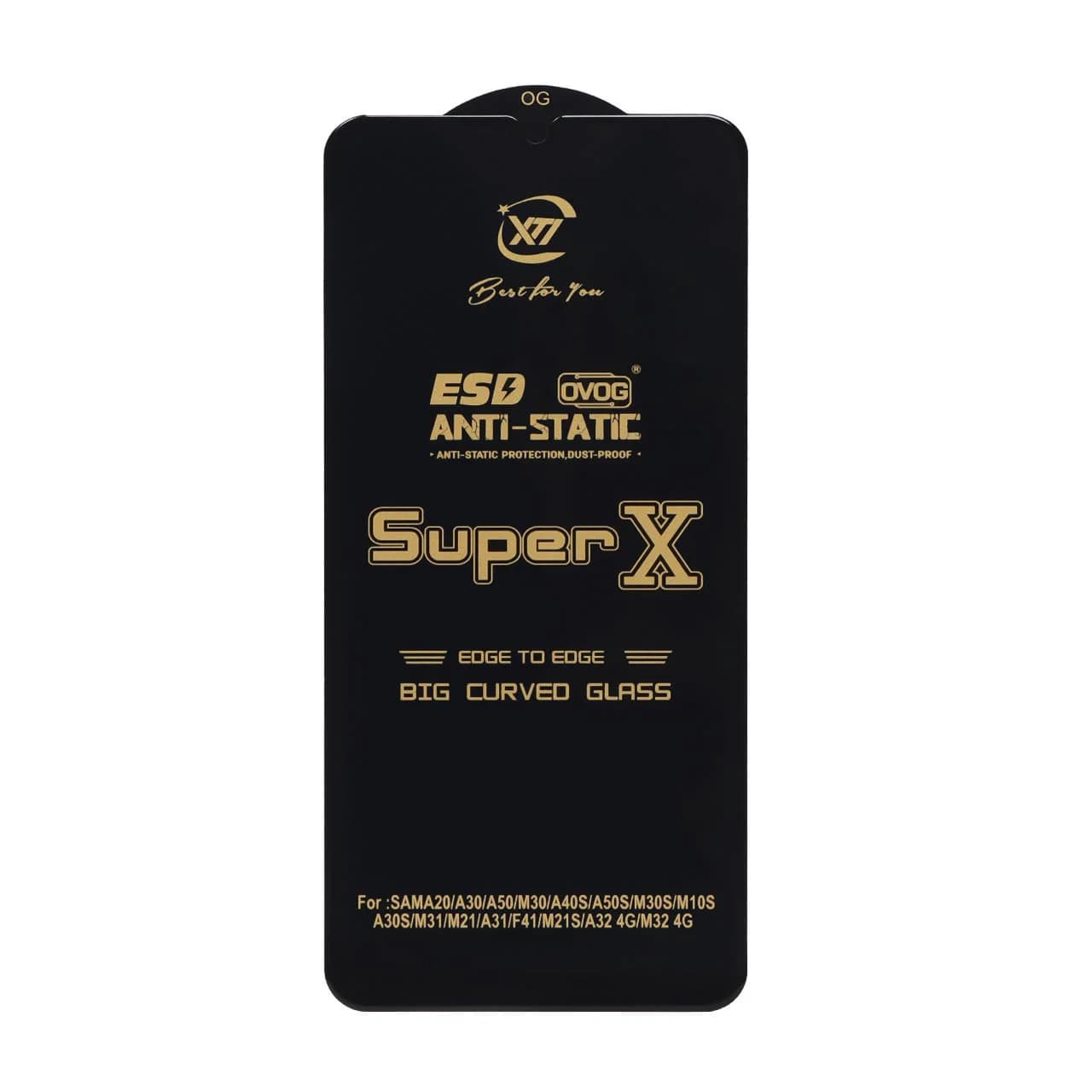 محافظ صفحه نمایش آنتی استاتیک Full Cover Super X مدل Samsung A20 / A30 / A30S / A50 / A50S / M10S / M21 / M21S / M30 / M30S / M31 / Redmi Note 7 / Note 7 pro / Note 7s / Honor 9a / Y6p