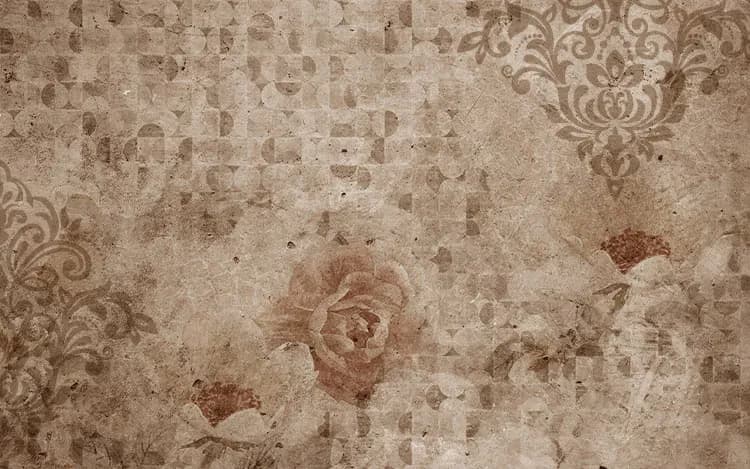 کاغذ دیواری سه بعدی پتینه طرح گل