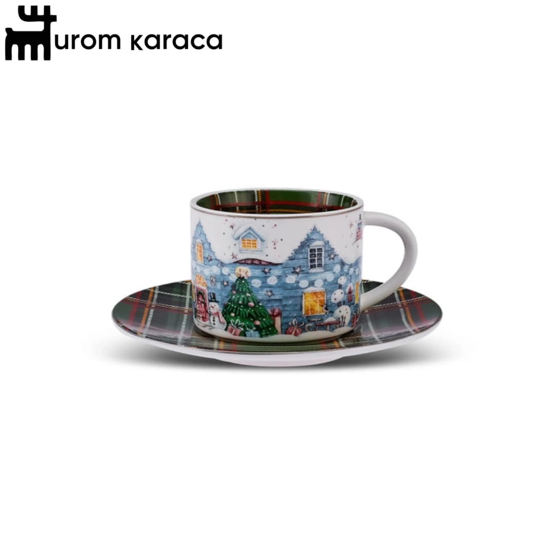 سرویس قهوه خوری 6 پارچه کاراجا شطرنجی 110 میلی — تصویر ۵
