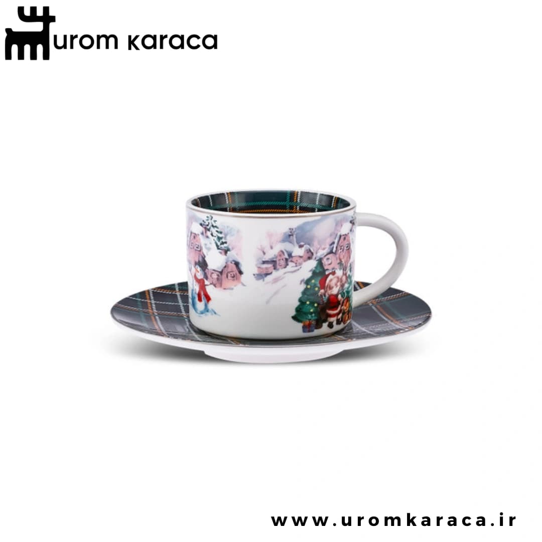 سرویس قهوه خوری 6 پارچه کاراجا شطرنجی 110 میلی — تصویر ۳