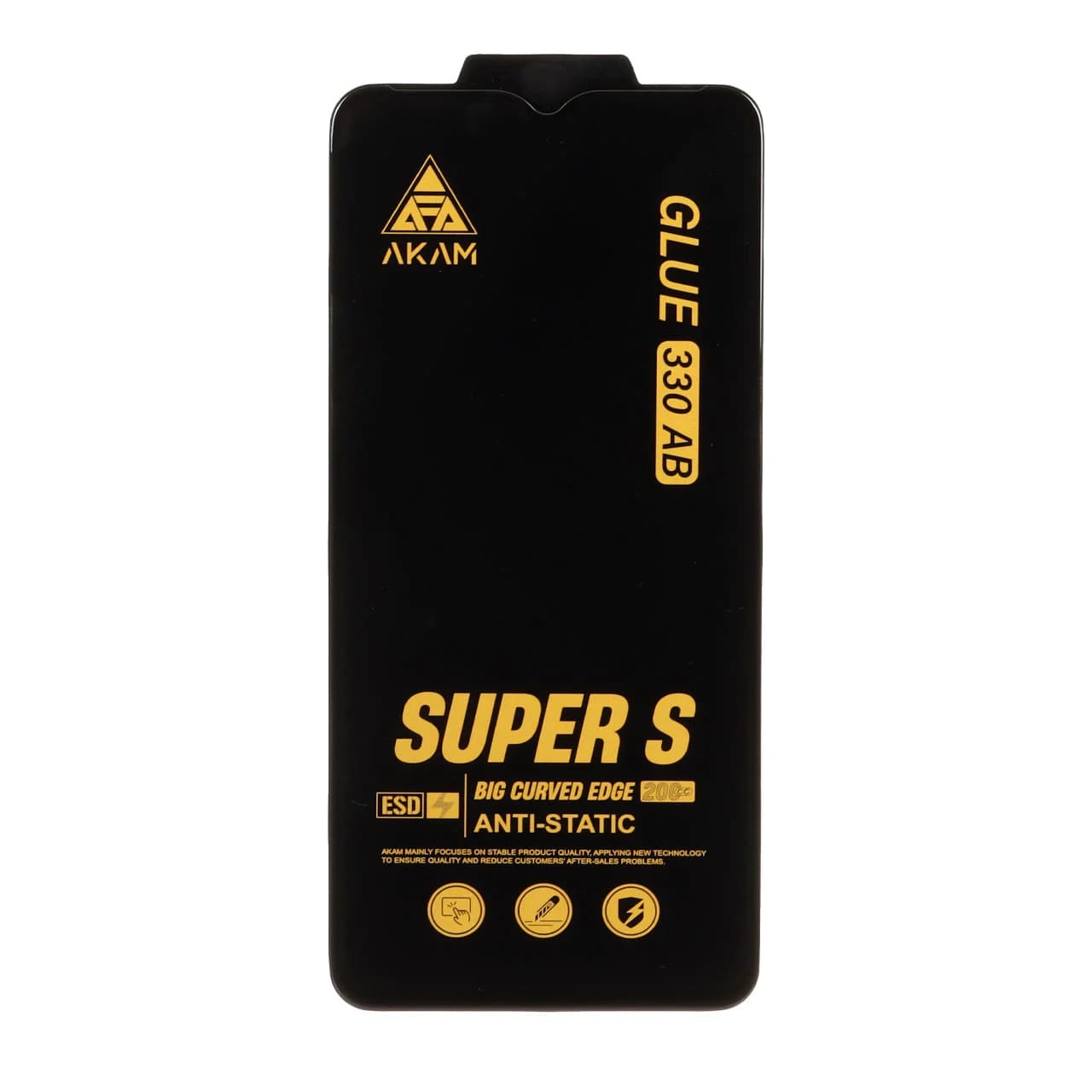 محافظ صفحه نمایش شیشه ای Full Cover Super S AKAM با چسب 330 مدل Samsung Galaxy A12 / A02 / A02S / A03 / A03S / A03 Core / A04 / A04S / A04E / A13 / A23 / A32 5G / M02 / M04 / M12 / M13 / M23 / M33 /F1