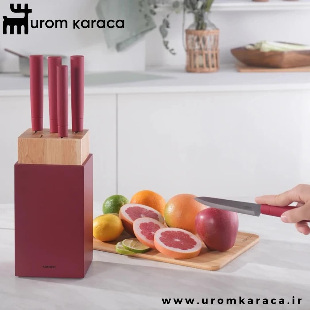 سرویس چاقو 6 پارچه کاراجا Viego قرمز — تصویر ۶