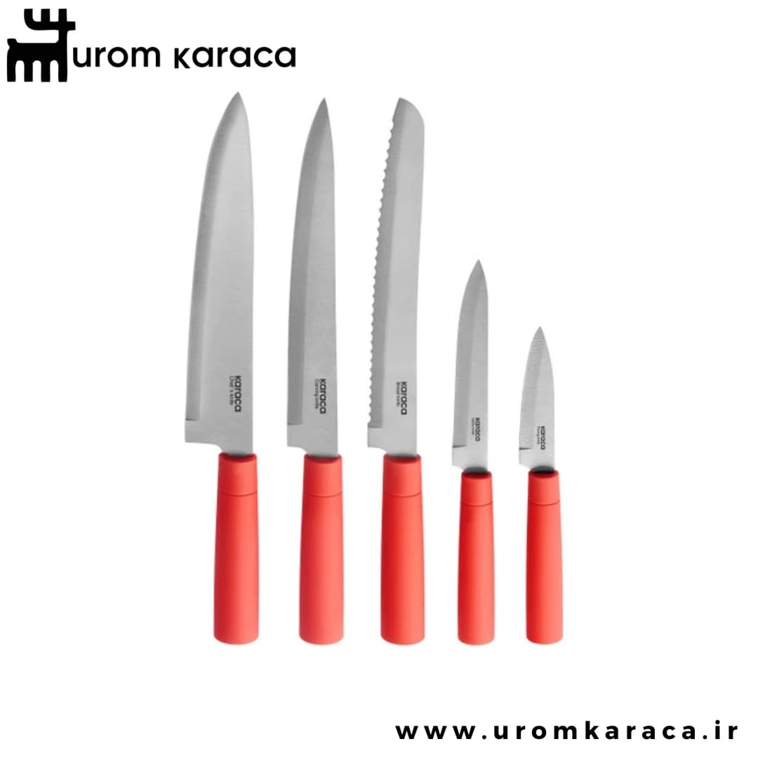 سرویس چاقو 6 پارچه کاراجا Viego قرمز — تصویر ۲
