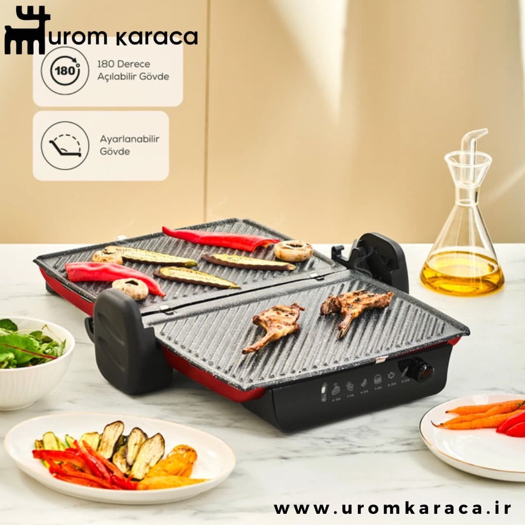 ساندویچ ساز و گریل کاراجا Crust Grill قرمز — تصویر ۵