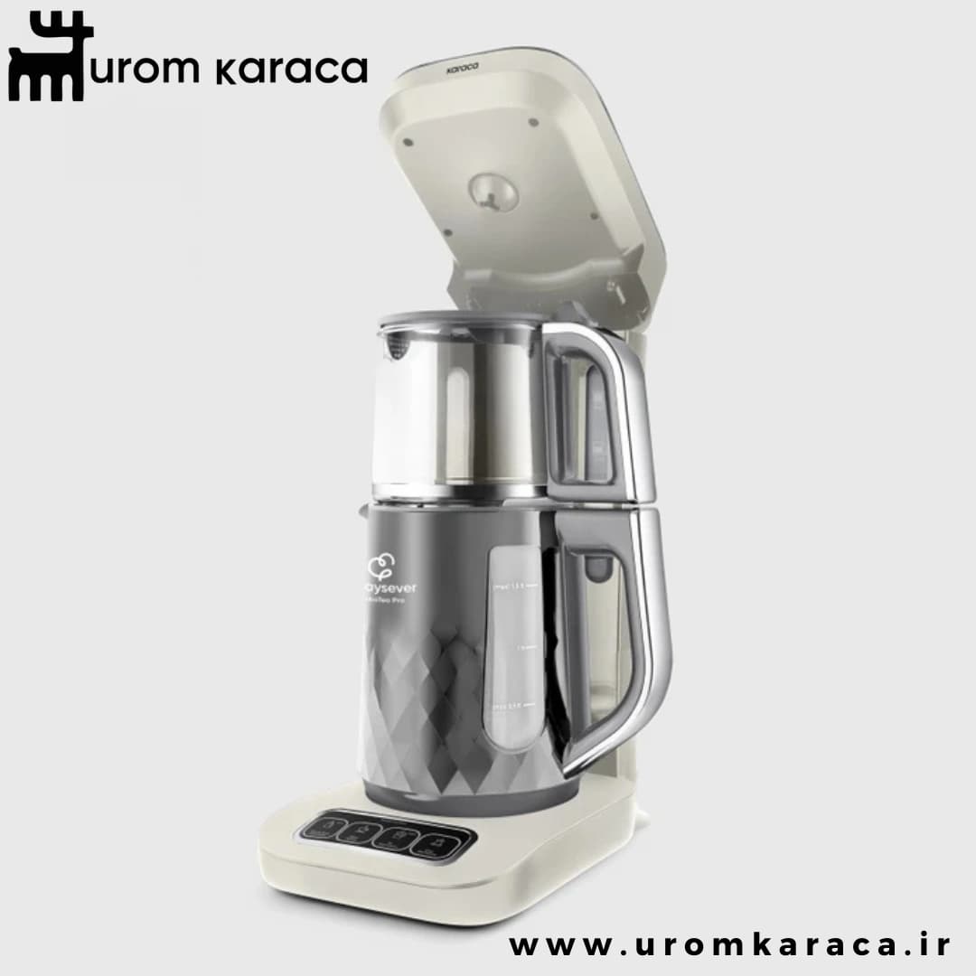 چایساز و قهوه ساز سخنگو کاراجا Caysever Robotea Pro Quartz کرم روشن — تصویر ۴