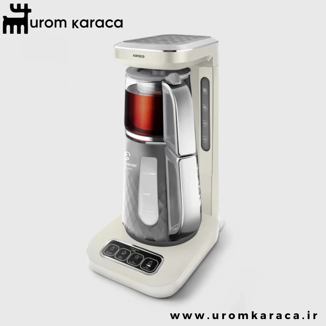 چایساز و قهوه ساز سخنگو کاراجا Caysever Robotea Pro Quartz کرم روشن — تصویر ۲