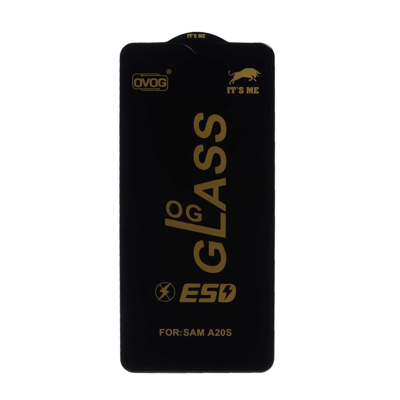 محافظ صفحه نمایش شیشه ای درجه یک Samsung Galaxy A20S – Full Cover OG – ESD OVOG (بدون پک) – مشکی