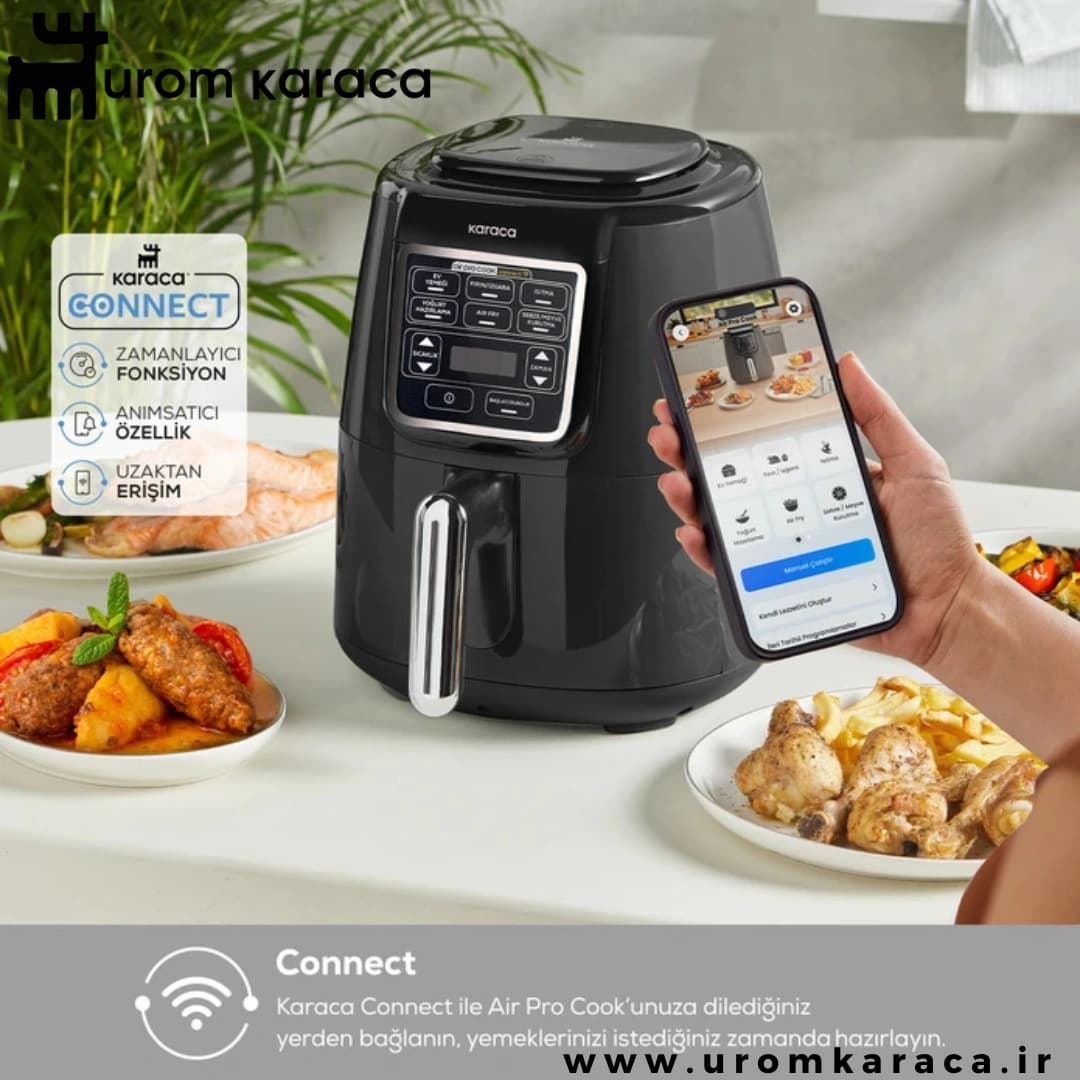 هواپز و سرخ کن سخنگو کاراجا Connect Air Pro Cook XL طوسی
