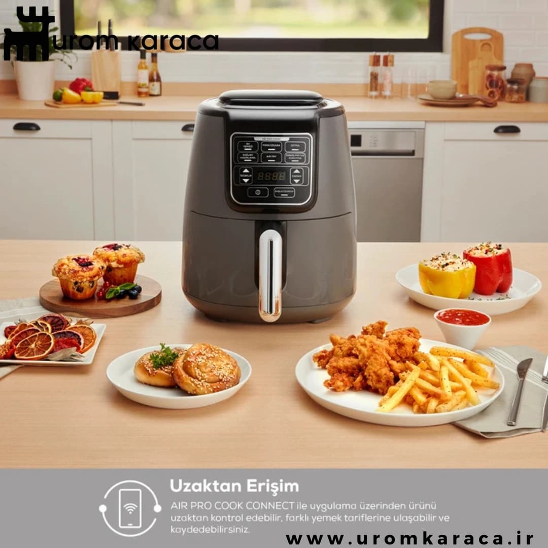 هواپز و سرخ کن سخنگو کاراجا Connect Air Pro Cook XL طوسی — تصویر ۳