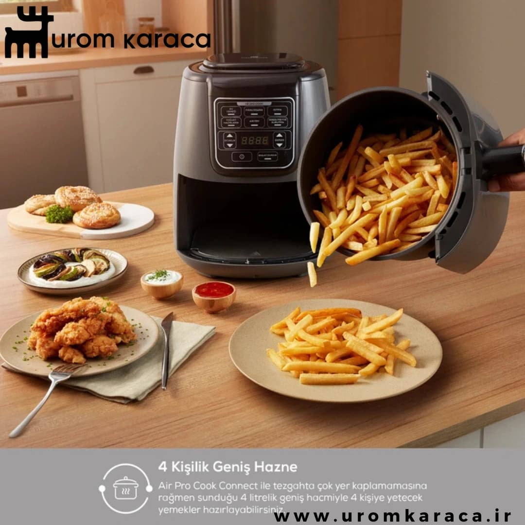 هواپز و سرخ کن سخنگو کاراجا Connect Air Pro Cook XL طوسی — تصویر ۷