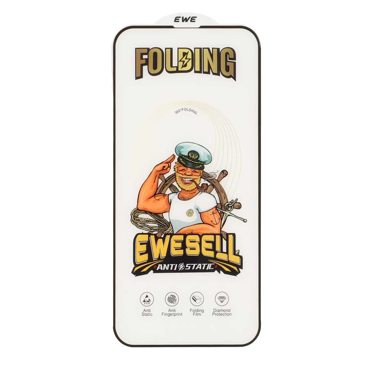 محافظ صفحه نمایش شیشه ای Full Cover Ewesell Anti Static Folding مدل Apple iPhone 16 Pro Max