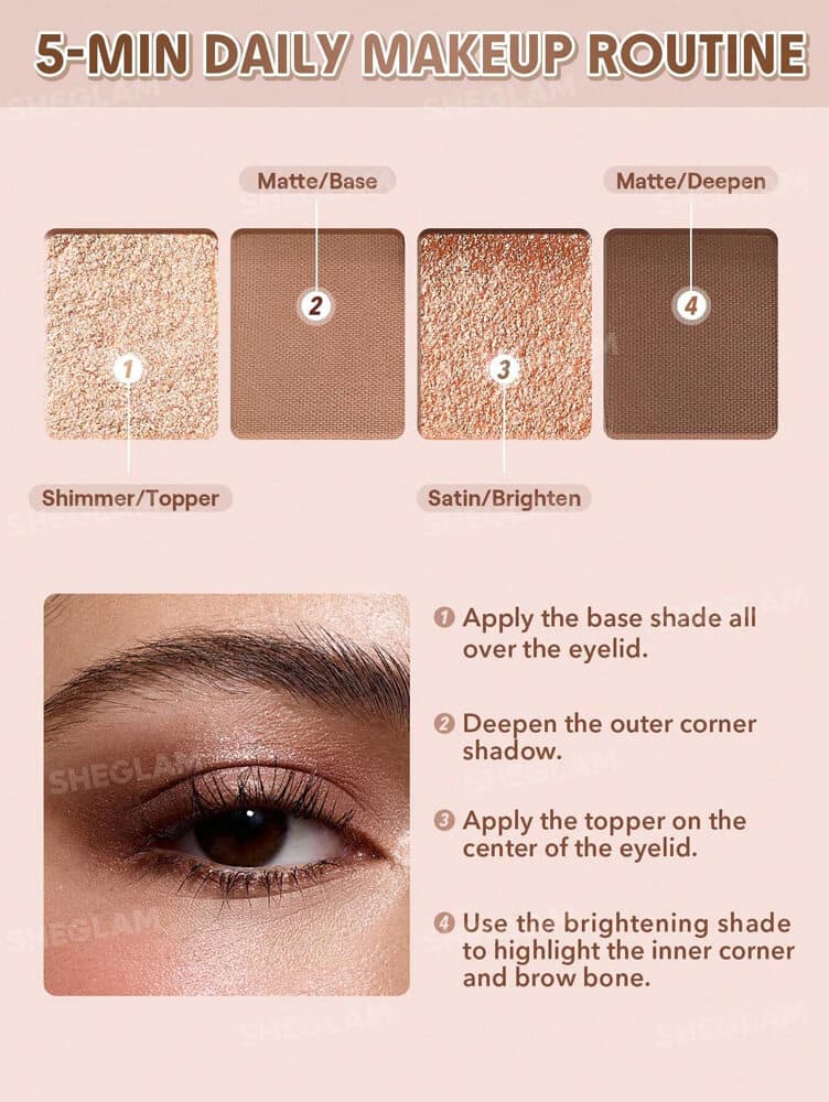 پالت سایه چشم چهار تایی شیگلم Pocket Eyeshadow مدل Confident — تصویر ۲