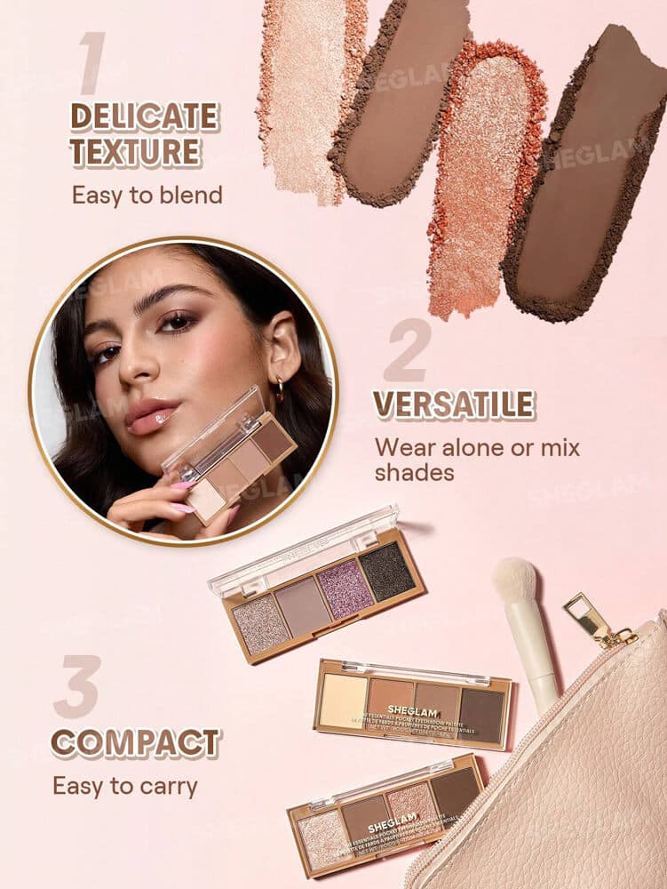 پالت سایه چشم چهار تایی شیگلم Pocket Eyeshadow مدل Confident — تصویر ۵