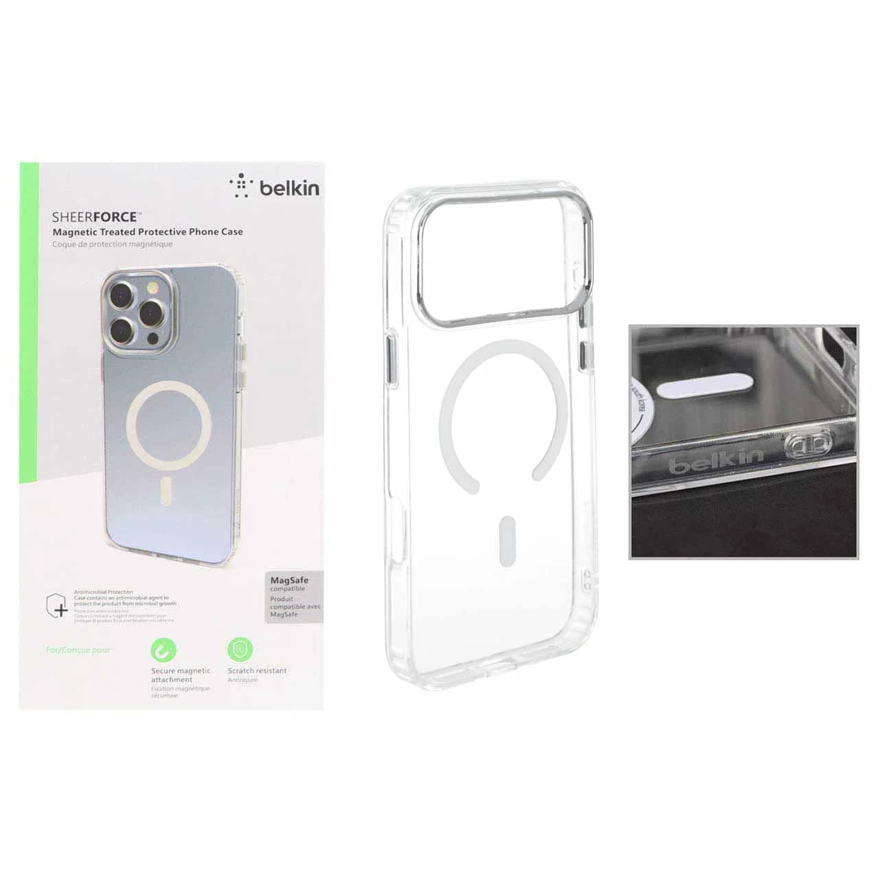 قاب اورجینال belkin شفاف Magsafe مدل Apple iPhone 17 Pro / iPhone 18 Pro (پک دار)
