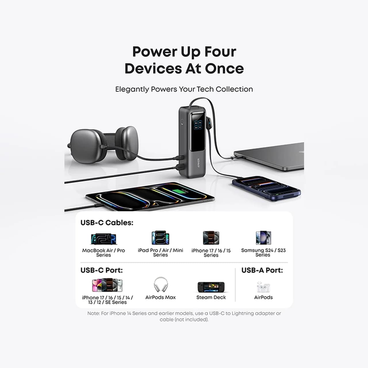 پاوربانک (PD و فست شارژ) Anker 25000mAh مدل A1695P11 165W – خاکستری (گارانتی شش ماهه) — تصویر ۶