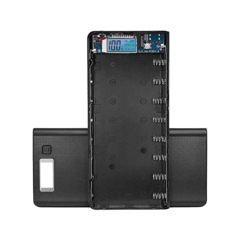 کیس پاوربانک 30000mAh دو خروجی USB به همراه نمایشگر و برد 8 باتری مدل A8 — تصویر ۲