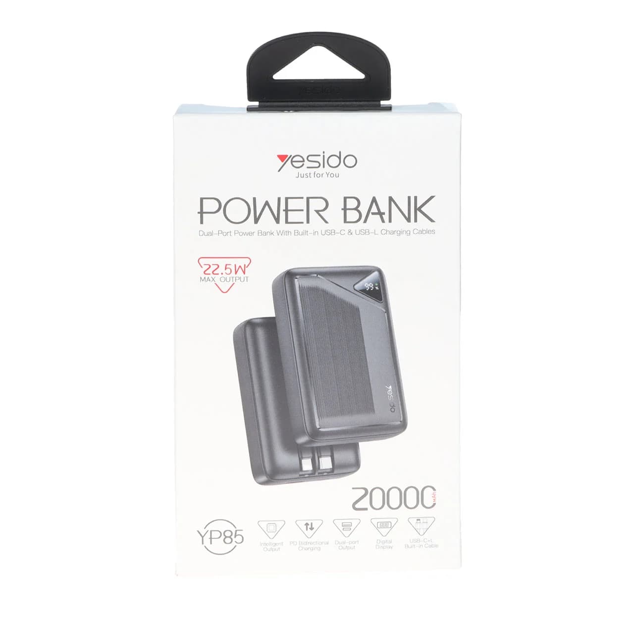 پاوربانک PD و فست شارژ Yesido 20000mAh مدل YP85 22.5W — تصویر ۳