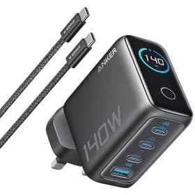 شارژر دیواری PD و فست چهار پورت Anker مدل B2697KZ1 140W به همراه کابل شارژ Type-C To Type-C – خاکستری تیره (گارانتی شش ماهه)