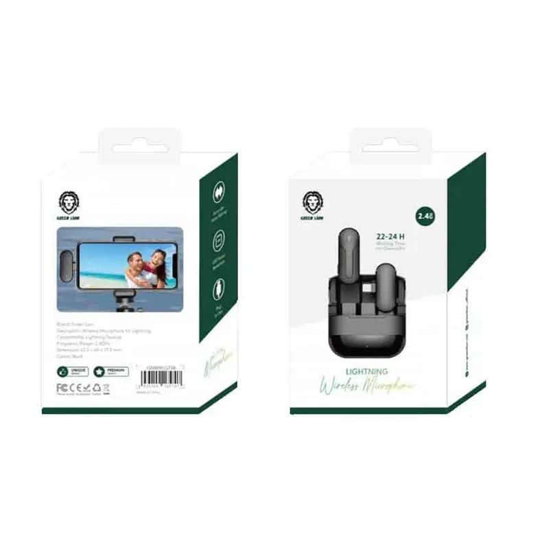 میکروفون یقه ای بی سیم با درگاه لایتنینگ آیفون گرین Green Mini Wireless Microphone — تصویر ۲