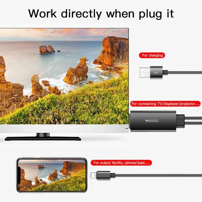 کابل آیفونی HDMI یسیدو مدل YESIDO HM04 — تصویر ۶