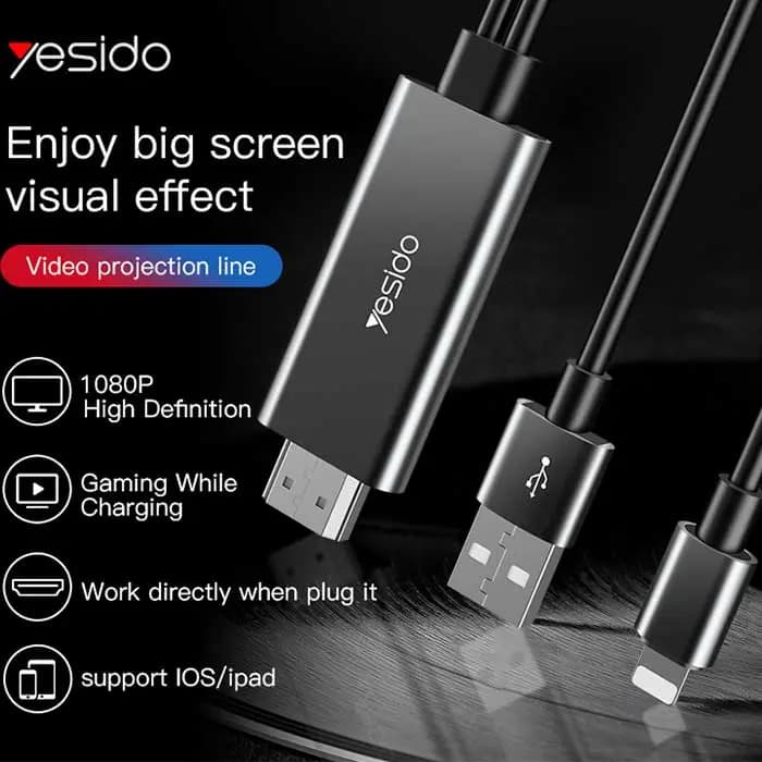 کابل آیفونی HDMI یسیدو مدل YESIDO HM04 — تصویر ۳