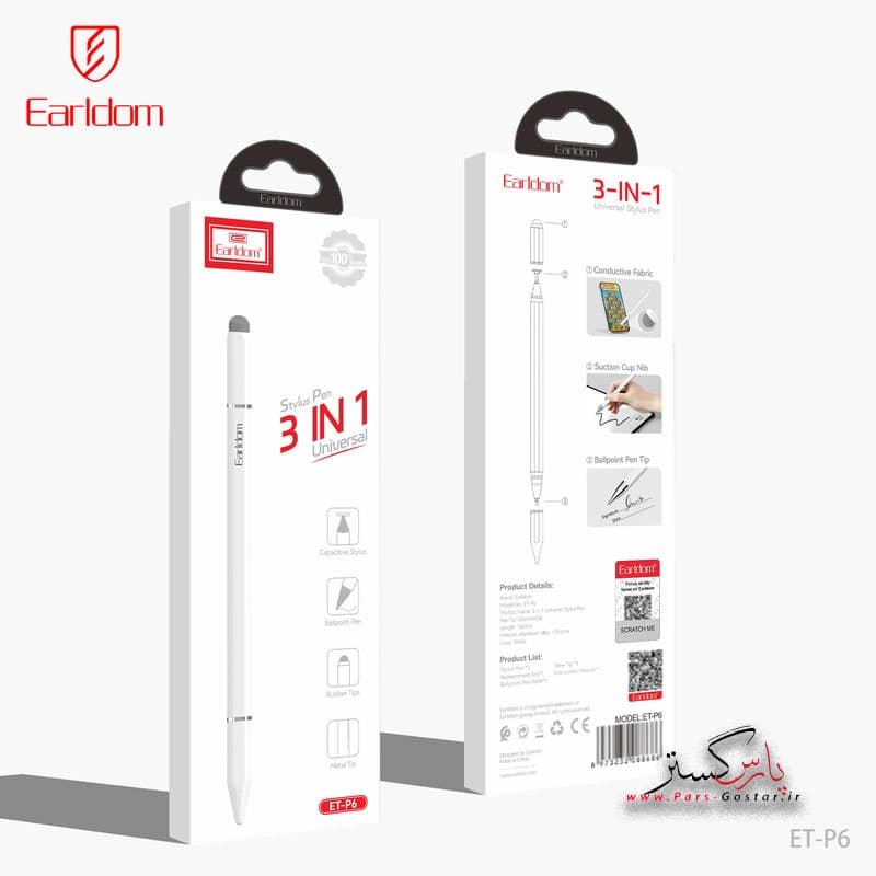 قلم لمسی ارلدام مدل Earldom Stylus pen 3 in1 ET-P6 | ET- P6 — تصویر ۶