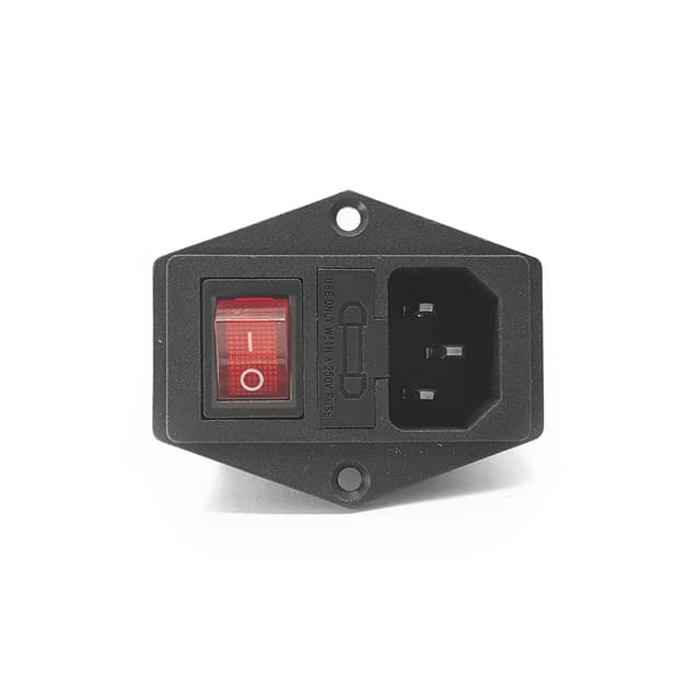 سوکت پاور نری پنلی فیوزدار کلیددار ( پیچی ) AC-01A — تصویر ۲