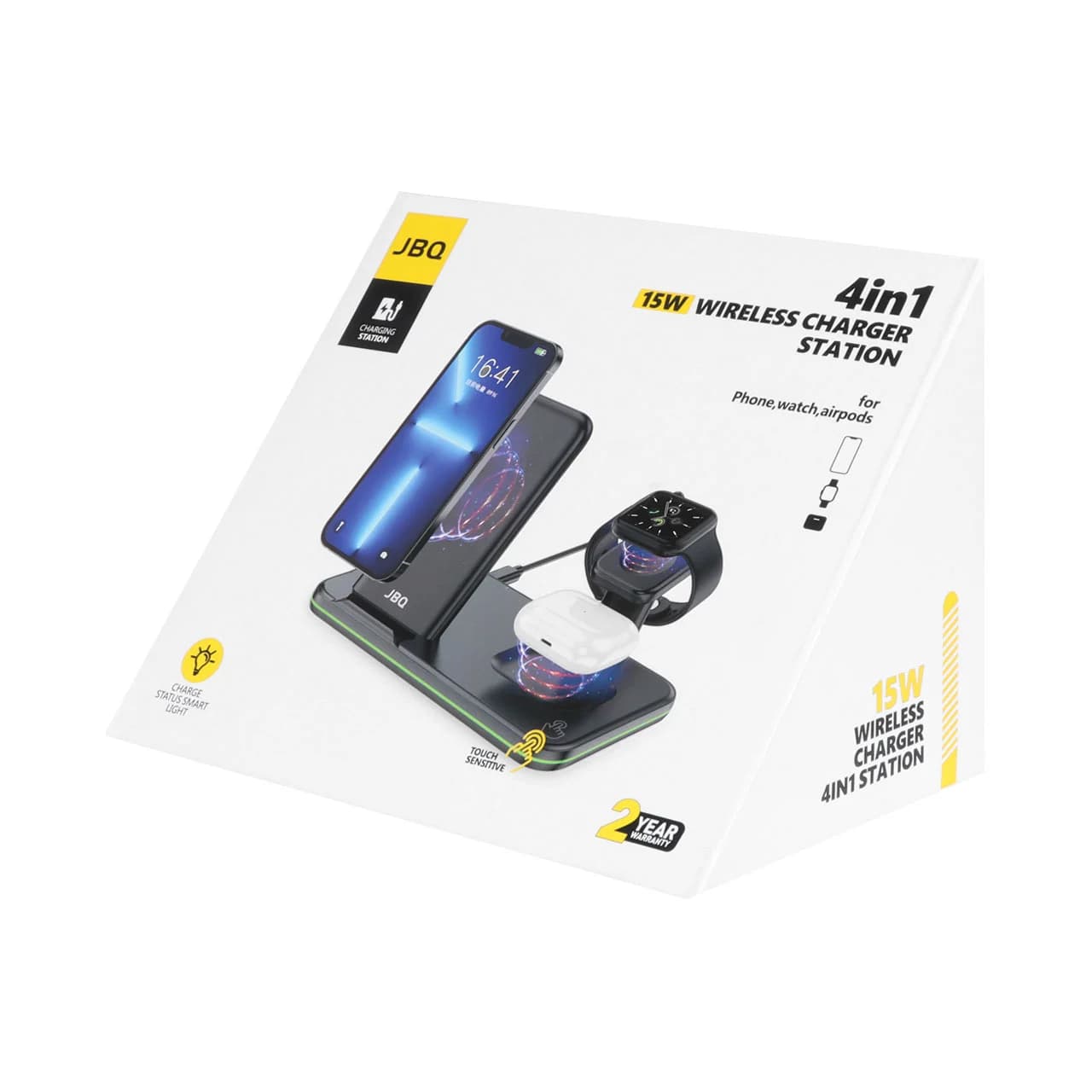 شارژر وایرلس چهار کاره JBQ مدل WLC-31 – مشکی (گارانتی یکساله رصاصی) — تصویر ۸