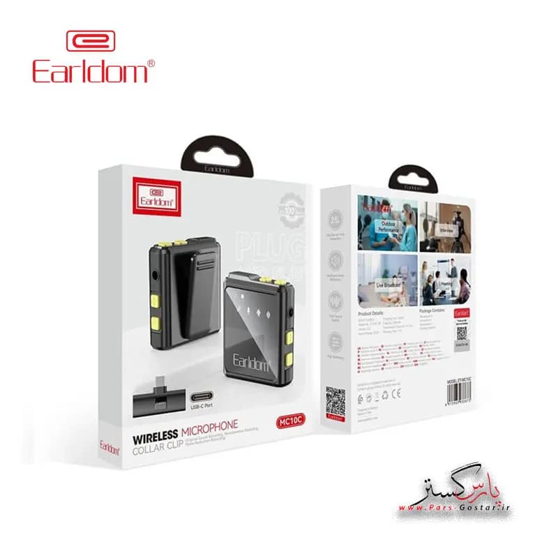 میکروفن بی سیم یقه ایی USB-Cارلدام مدلEarldom Wireless Microphone MC10C | MC10C — تصویر ۲
