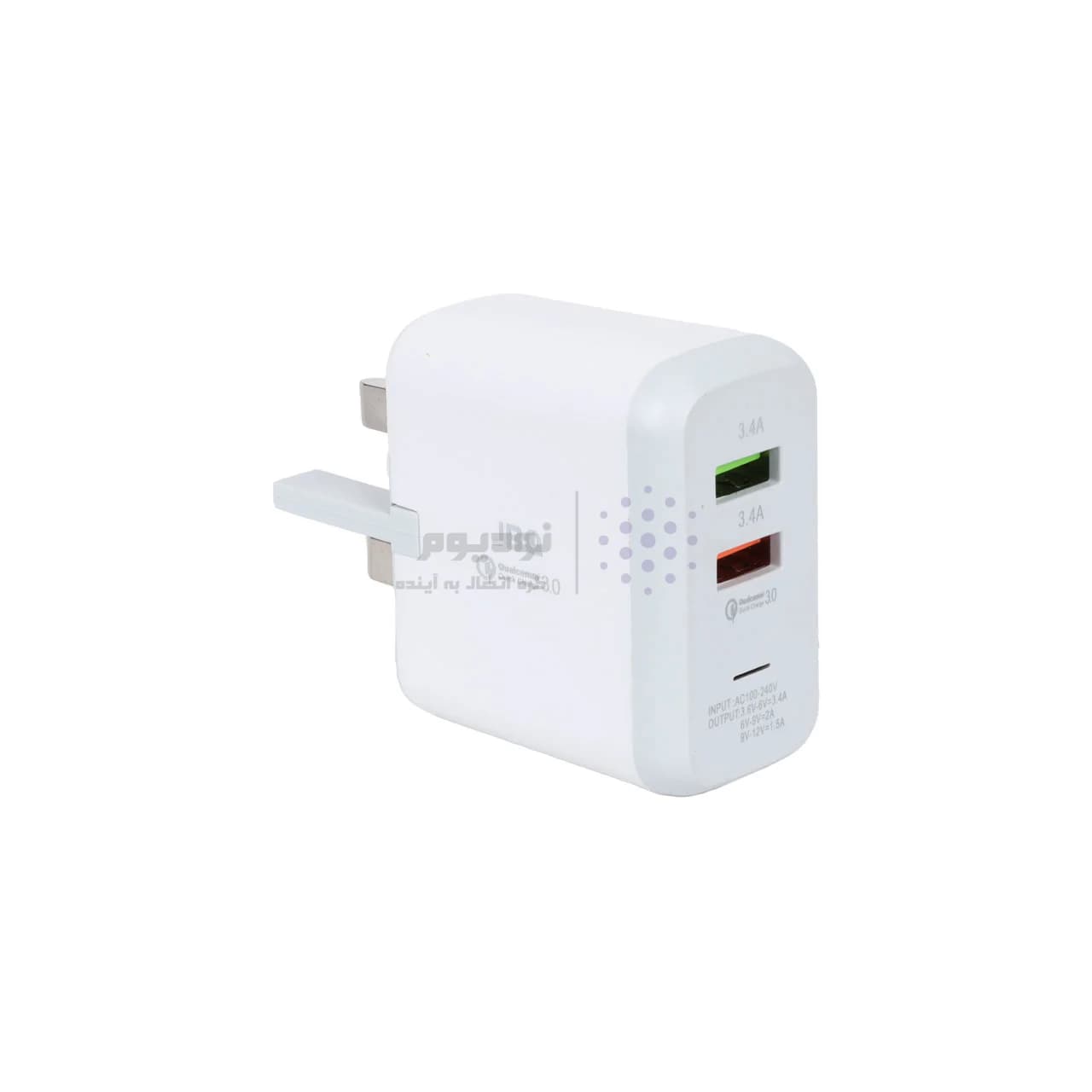 شارژر دیواری فست دو پورت JBQ مدل F-2USB 18W همراه با کابل اندروید – سفید (گارانتی یکساله رصاصی) — تصویر ۱۰