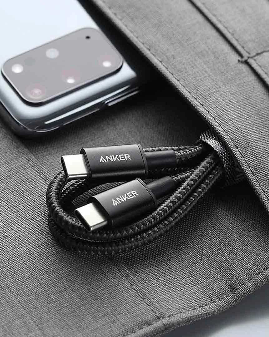 کابل شارژ فست ANKER Type-C to Type-C مدل A8752H11 – مشکی (گارانتی 18ماهه حافظه طلایی ایستا) — تصویر ۶