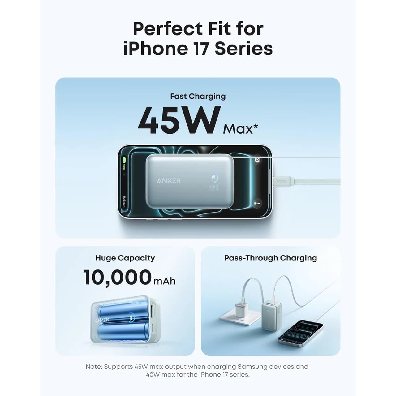 پاوربانک فست شارژ Anker 45W 10000mAh مدل A1638H61 – سبز (گارانتی 18ماهه حافظه طلایی ایستا) — تصویر ۳