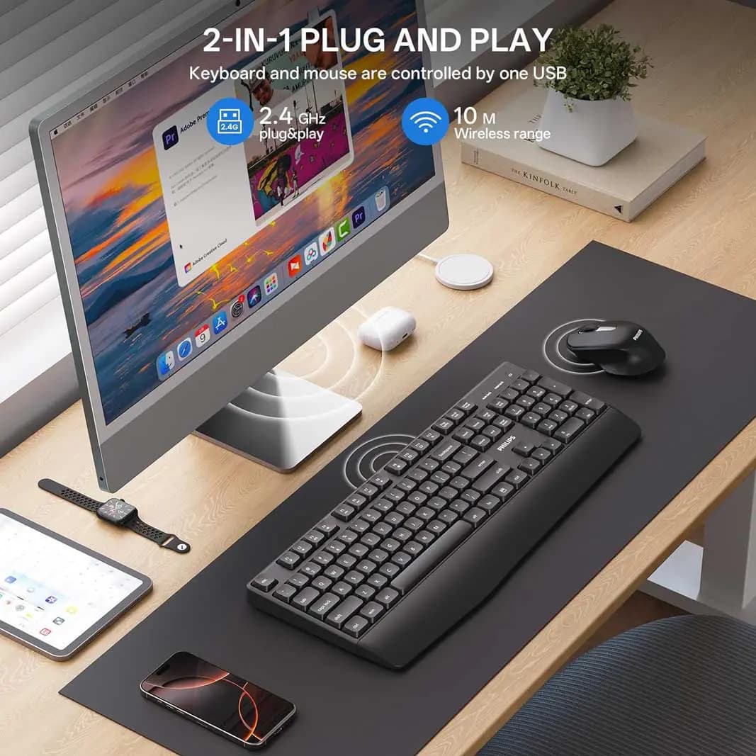 موس و کیبرد بی سیم فیلیپس مدلPhilips Combo SPT6348 | SPT6348 — تصویر ۶