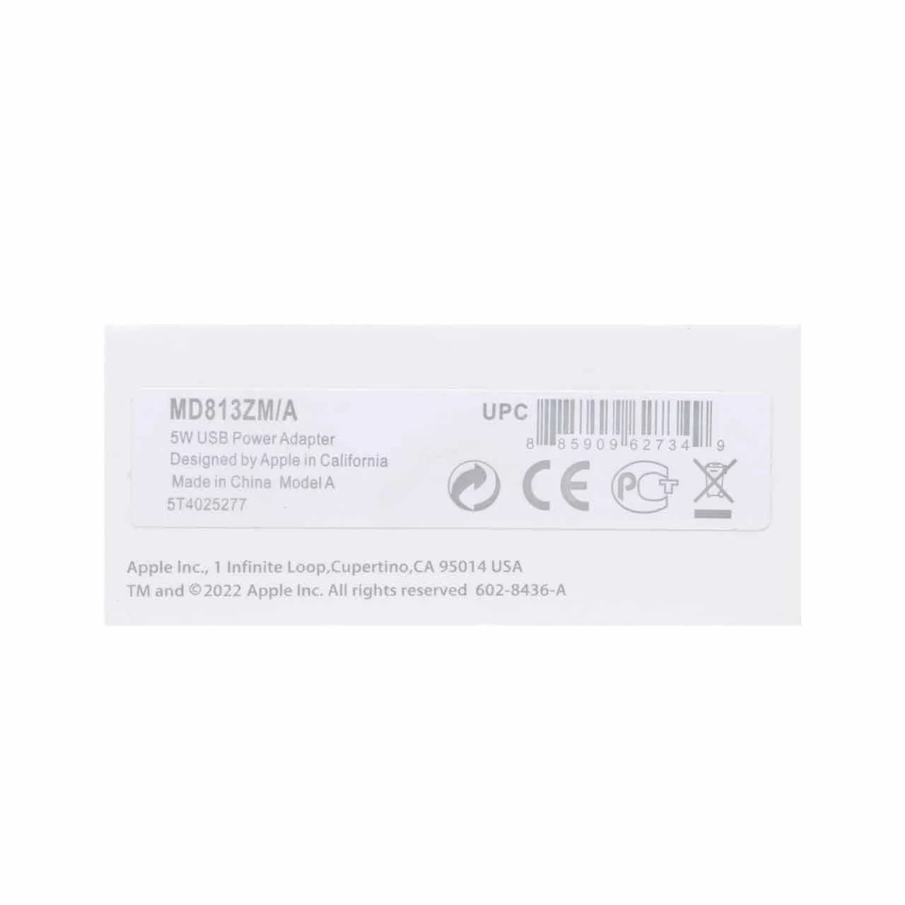 شارژر دیواری آیفون مدل MD813ZM/A 1A – سفید – DST (گارانتی شش ماهه) — تصویر ۳