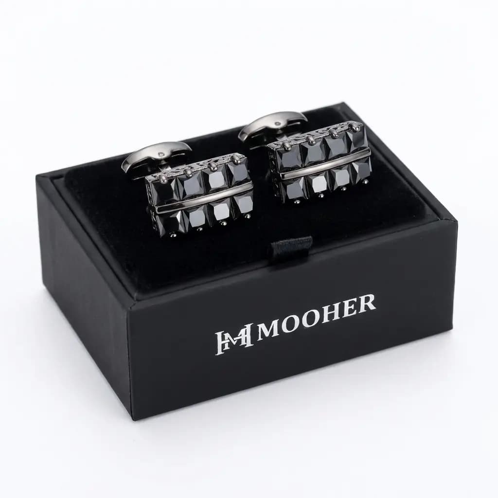 دکمه سردست لاکچری طرح مخراج مستطیل برند Mooher
