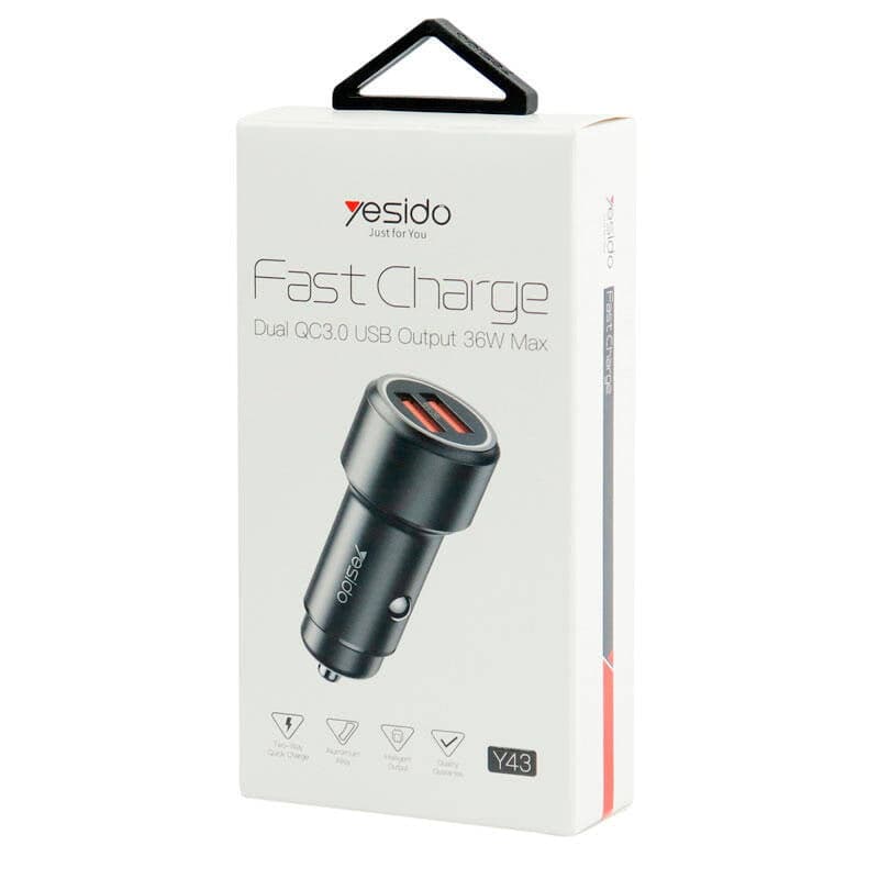 شارژر فندکی فست شارژ یسیدو مدل YESIDO Y43 CAR CHARGER 36W — تصویر ۲