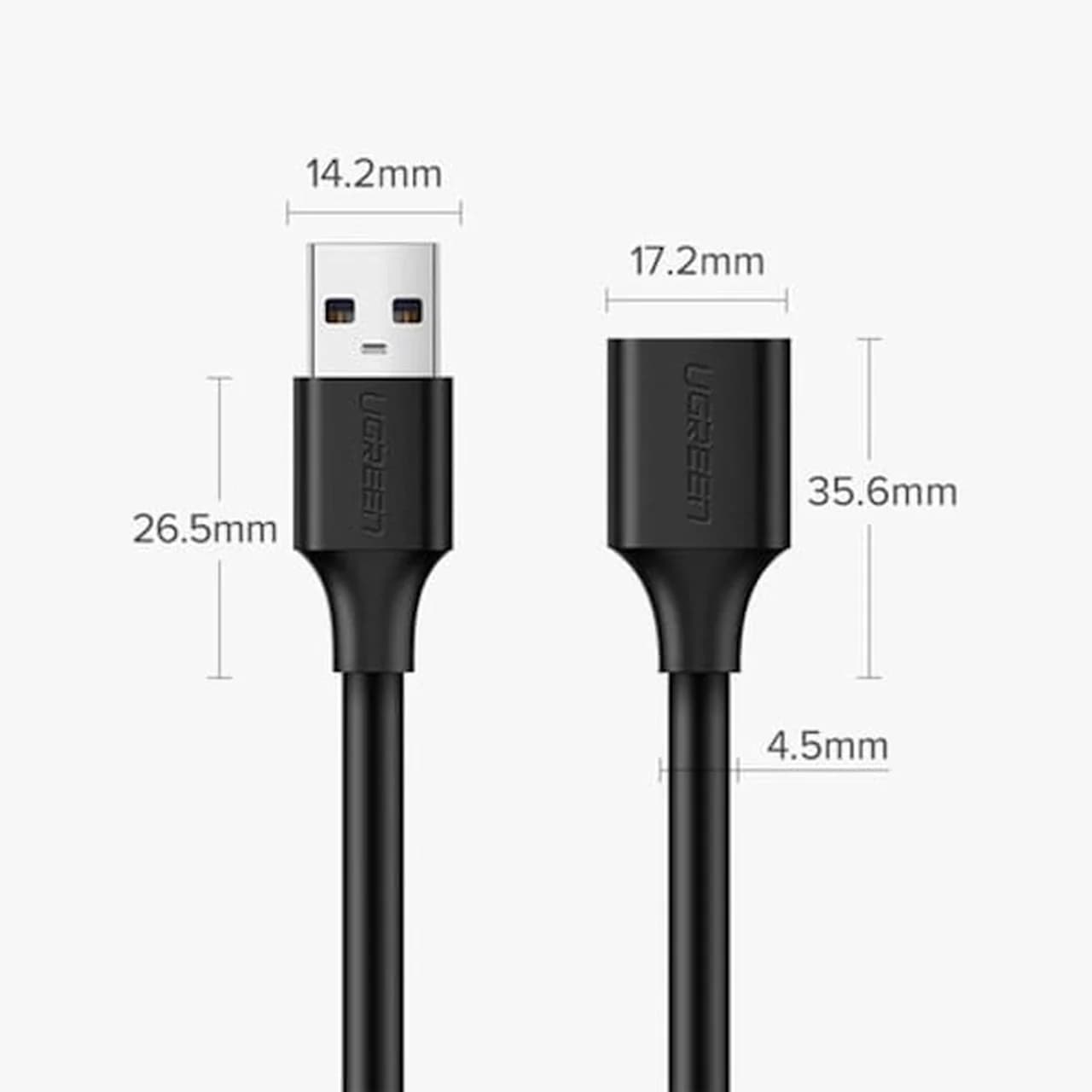 کابل افزایش طول پنج متری UGREEN USB2.0 مدل US103-10318 – مشکی (گارانتی 18 ماهه آسان پیشرو) — تصویر ۵