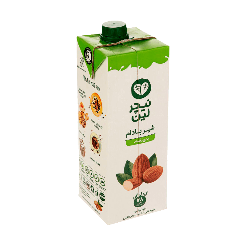 شیر بادام بدون قند نیچرلین 1 لیتری