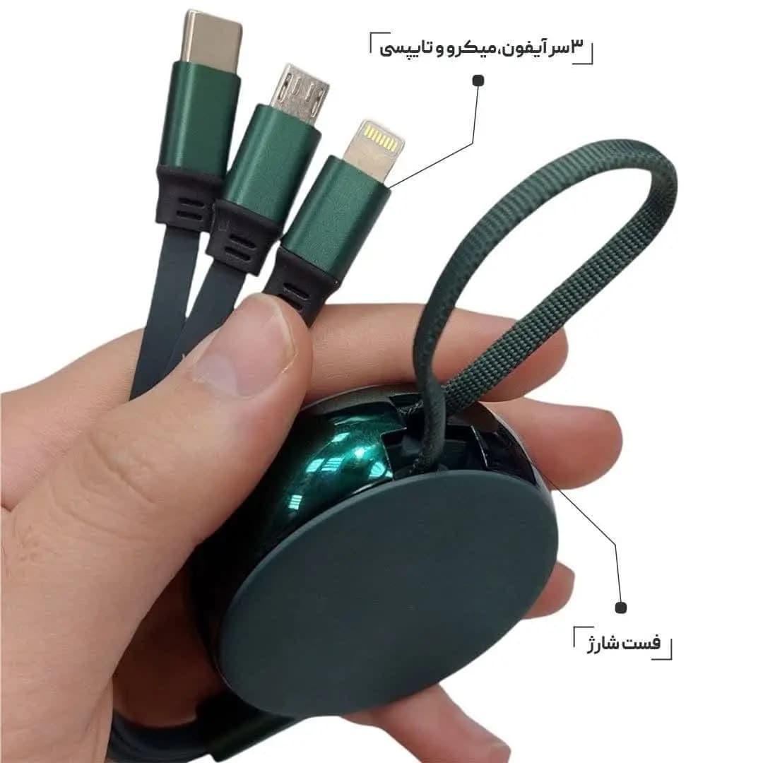 کابل 3 سر میکرو و تایپ سی و آیفون نیتو مدل NITU NT-UC090 3 in 1 — تصویر ۸