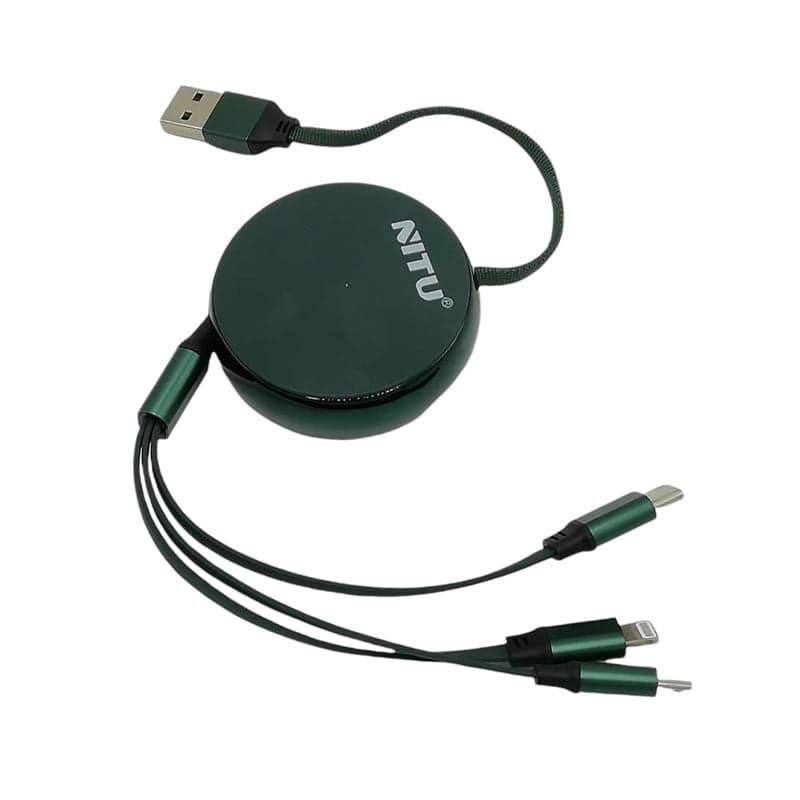 کابل 3 سر میکرو و تایپ سی و آیفون نیتو مدل NITU NT-UC090 3 in 1